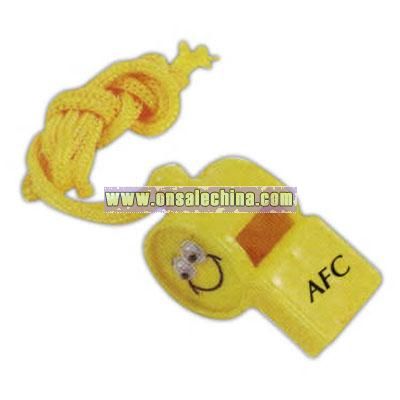 Smiley face whistle with rope